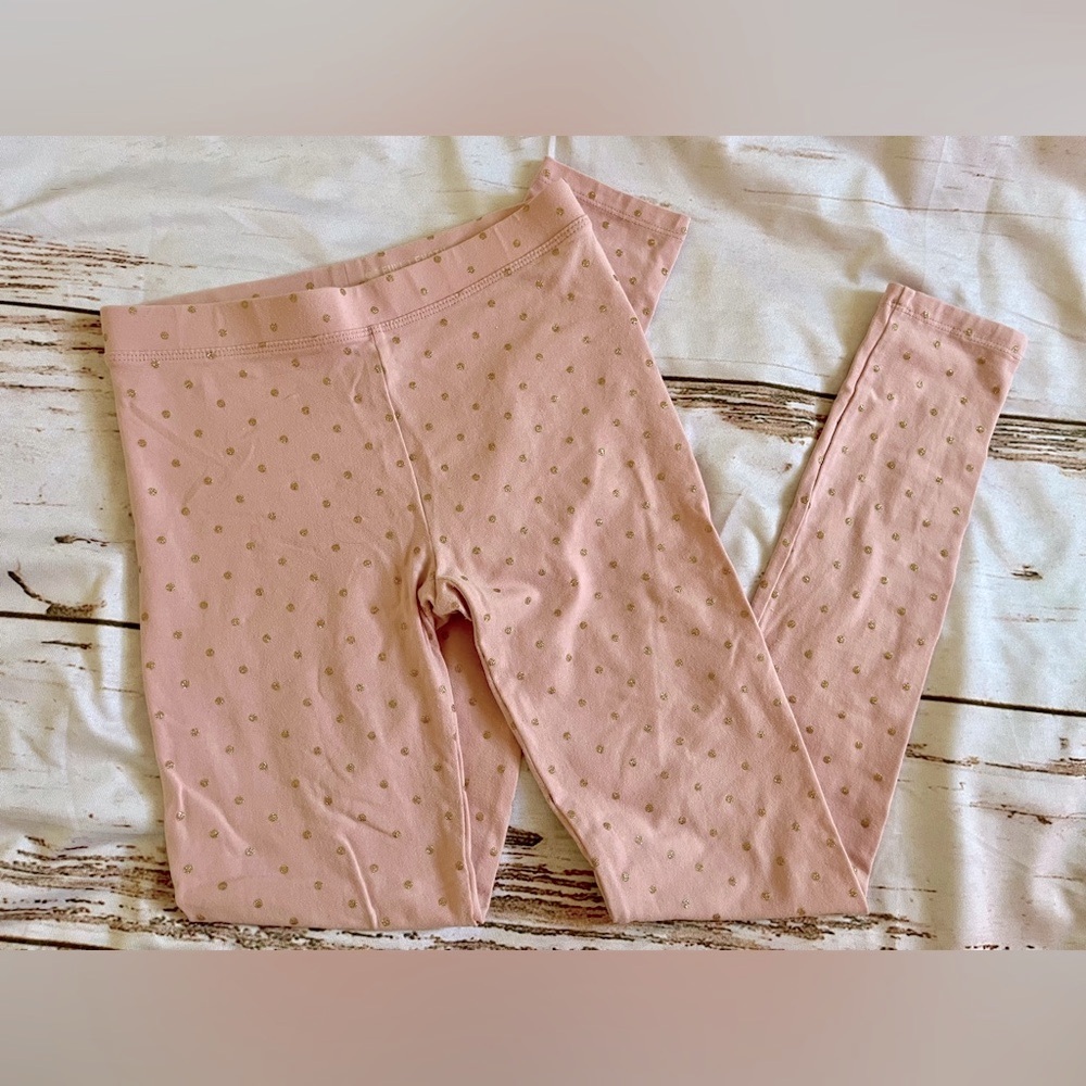 Crewcuts blush pink and gold leggings